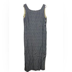 Maggie McNaughton Womens 1X  Maxi Dress  Blue Floral Sleeveless Slit